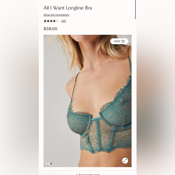 Intimately by Free People All I Want Longline Bra - Picture 2 of 6